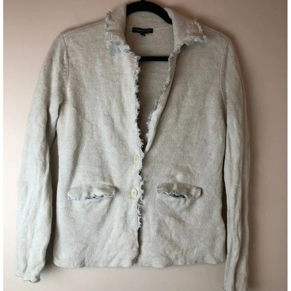 Eileen Fisher | Collared Raw Trim Button Cardigan - Picture 1 of 5